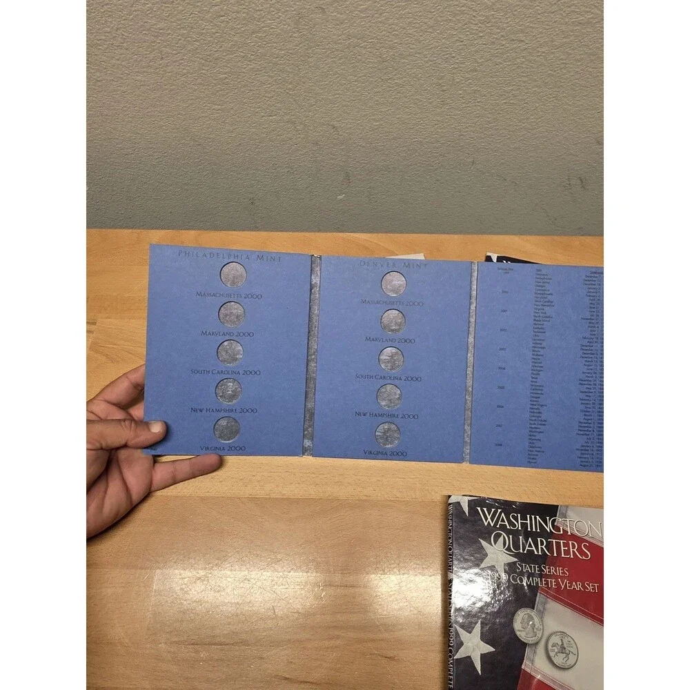 Coin Albums & Folders Lot: H.E. Harris Washington Quarters, Whitman Nickels